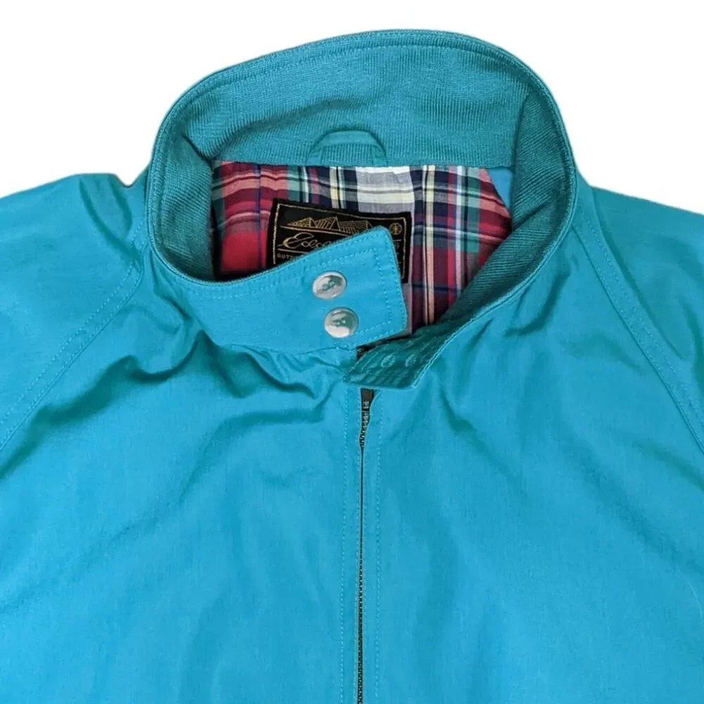 Eddie Bauer VTG 90s Teal Flannel Lined Jacket Men's Spring Coat Grandpa Medium